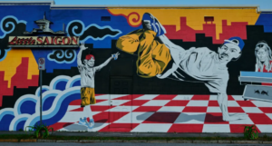 "Little Saigon" mural in Mills 50, Orlando, a great neighborhood to visit this 407 Day