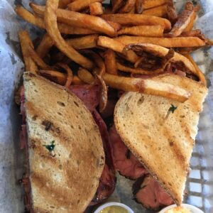Pastrami sandwich like that served at Pastrami Project, an Orlando food truck seen on food TV
