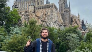 Interactive wand and wizard robe from Wizarding world of harry potter at Universal studios Florida that dad can do on Father's Day