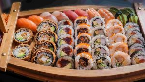 Sushi Rolls like the ones from Banshoo Sushi Bar inside of Rosen Centre Exterior during Mother's Day Brunch Buffet 