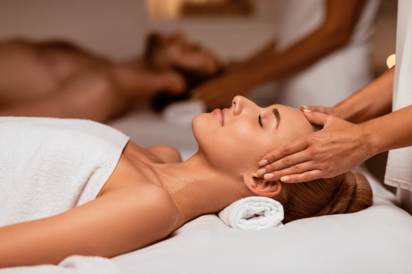 A woman receiving a facial from The Spa at Rosen Centre at Rosen Centre hotel on International Drive in Orlando.