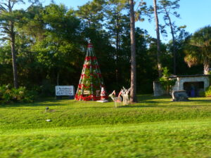 Unique Holiday Celebrations - Christmas tree and Nativity Display in Christmas, Florida