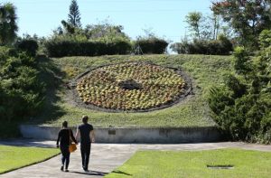 The floral clock at Harry P. Leu Gardens, one of Orlando's hidden gem attractions